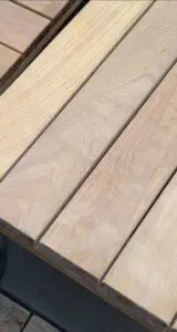 Ipe Deck TIles After One Coat of Oil