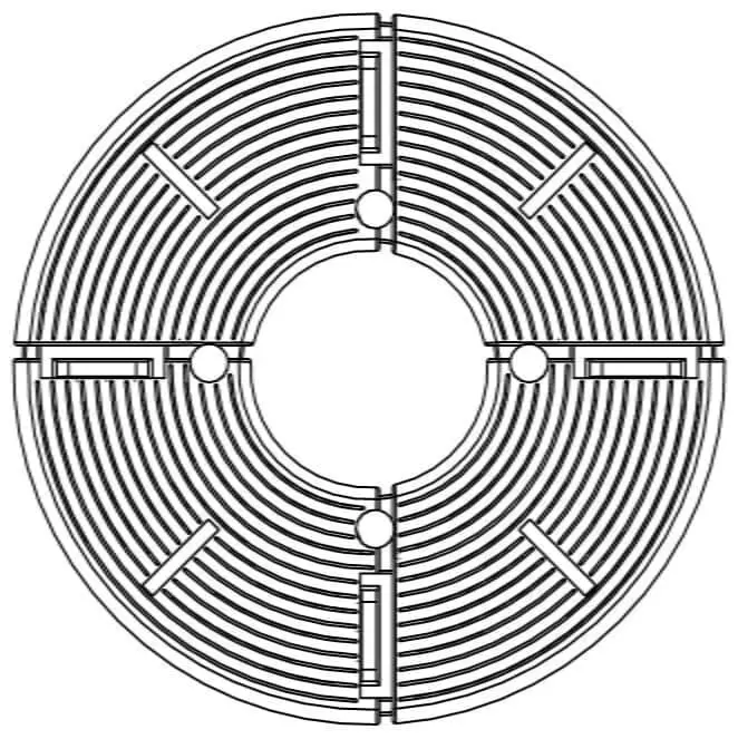 1/4" Stackable Rubber Pedestal SD-00 Top View Drawing