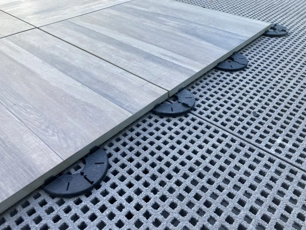 SkyWalk Porcelain Roof Pavers on Fall Protection Grates