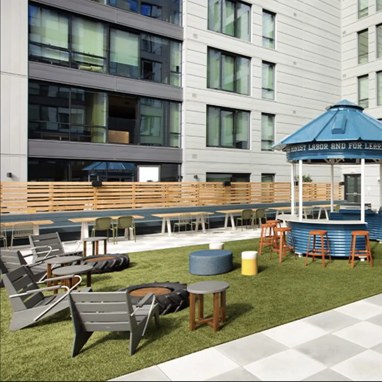 Turf Game Area on Roof Deck at The Hub on Campus - University of Illinois - Champaign, IL