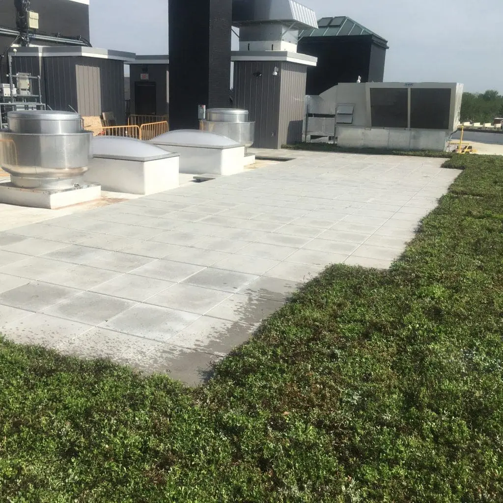 SD-73A SkyWalk Concrete pavers on skyjack pedestals by skydeck usa at Kingsley Building in Grand Rapids, MI