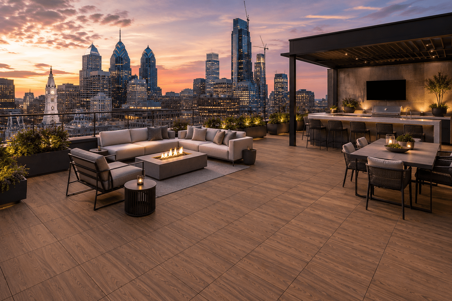 Strato-Chestnut 2cm Porcelain Paver; Wood Look Porcelain Paver by Skydeck USA