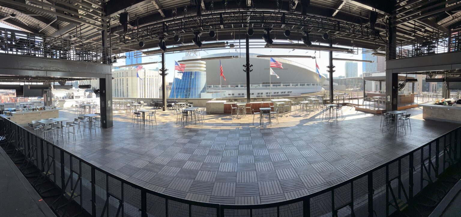 Ipe Wood Deck Tiles on Pedestals at Skydeck on Broadway in Nashville