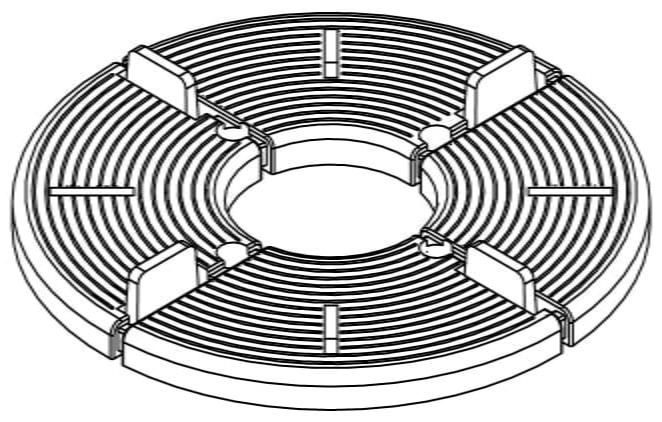 1/4" Stackable Rubber Pedestal SD-00 Angle View Drawing